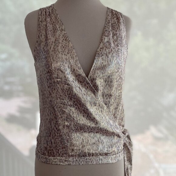 NWT Ramy Brook NY Silk Printed Norah Sleeveless V-Neck Top in Blush, Size: XXS - Picture 3 of 12